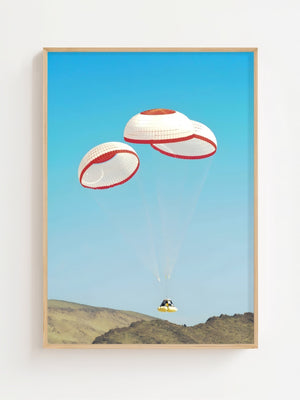 Capsule Parachute Landing Plakat - 21 x 29.7 cm (A4) - Nellastore