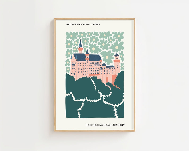 Castle in Bloom Plakat - 21 x 29.7 cm - Nellastore