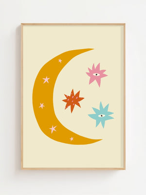 Celestial Moon Plakat - 21 x 29.7 cm (A4) - Nellastore