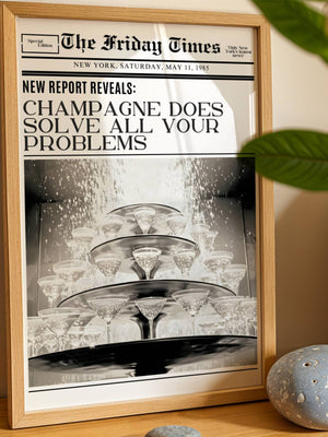 Champagne Solves Everything Plakat - 21 x 29.7 cm (A4) - Nellastore