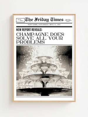 Champagne Solves Everything Plakat - 21 x 29.7 cm (A4) - Nellastore