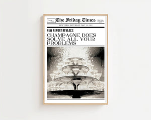 Champagne Solves Everything Plakat - 21 x 29.7 cm (A4) - Nellastore