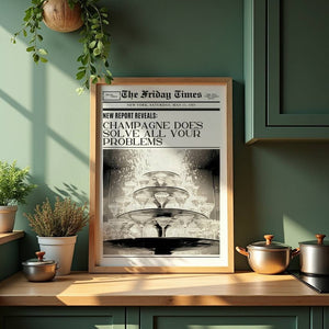 Champagne Solves Everything Plakat - 21 x 29.7 cm (A4) - Nellastore