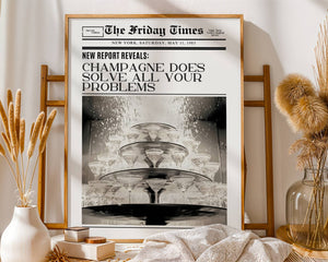 Champagne Solves Everything Plakat - 21 x 29.7 cm (A4) - Nellastore