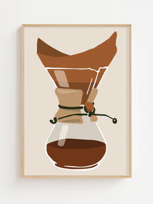 Chemex Coffee Pour Plakat - 21 x 29.7 cm - Nellastore