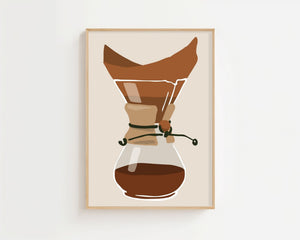 Chemex Coffee Pour Plakat - 21 x 29.7 cm - Nellastore