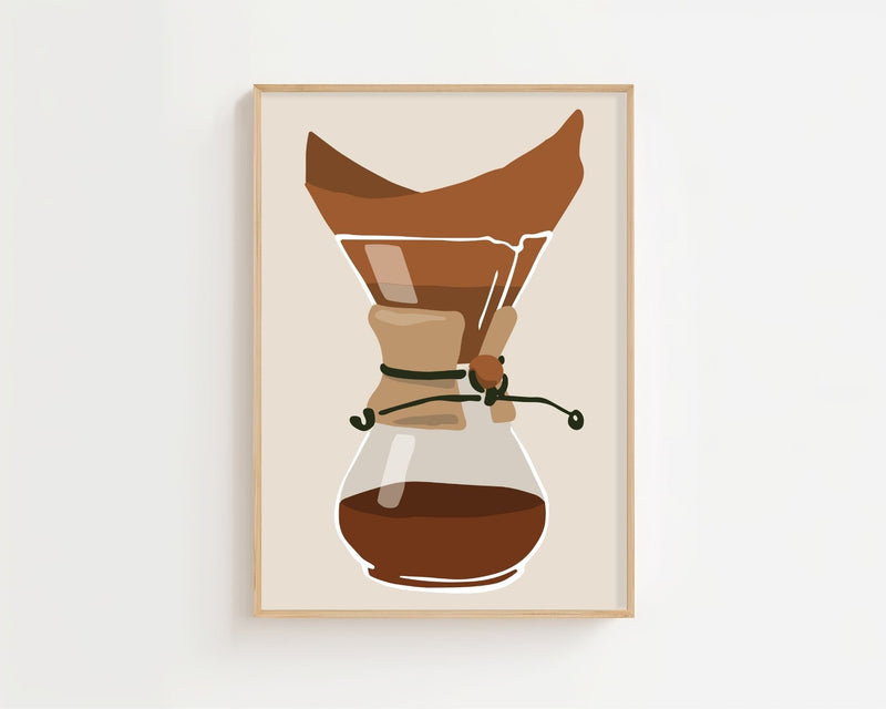 Chemex Coffee Pour Plakat - 21 x 29.7 cm - Nellastore