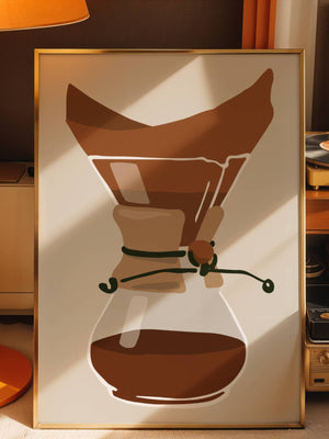 Chemex Coffee Pour Plakat - 21 x 29.7 cm - Nellastore