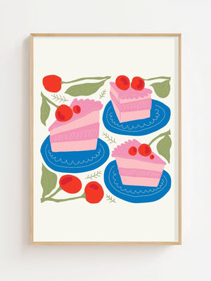 Cherry Cake Trio Plakat - 21 x 29.7 cm - Nellastore
