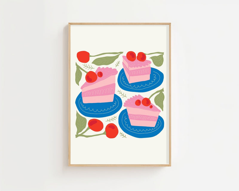 Cherry Cake Trio Plakat - 21 x 29.7 cm - Nellastore
