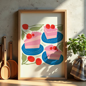 Cherry Cake Trio Plakat - 21 x 29.7 cm - Nellastore