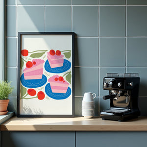 Cherry Cake Trio Plakat - 21 x 29.7 cm - Nellastore