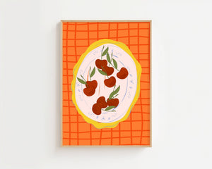 Cherry Plate Bistro Plakat - 21 x 29.7 cm - Nellastore
