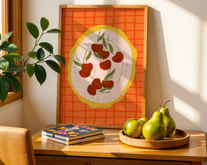 Cherry Plate Bistro Plakat - 21 x 29.7 cm - Nellastore