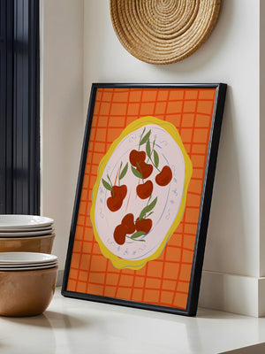 Cherry Plate Bistro Plakat - 21 x 29.7 cm - Nellastore