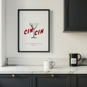 Cin Cin Martini Plakat - 21 x 29.7 cm - Nellastore