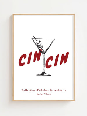 Cin Cin Martini Plakat - 21 x 29.7 cm - Nellastore
