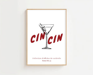 Cin Cin Martini Plakat - 21 x 29.7 cm - Nellastore