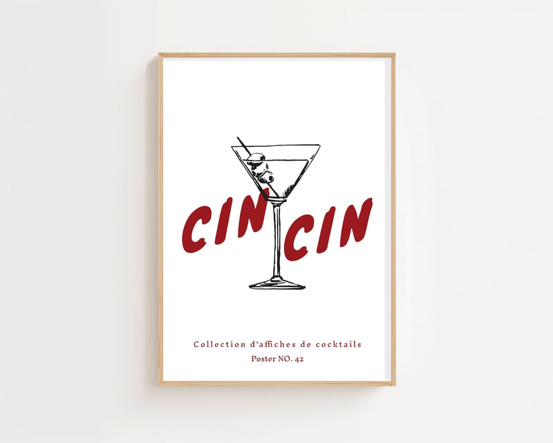 Cin Cin Martini Plakat - 21 x 29.7 cm - Nellastore