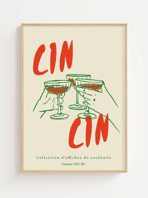 Cin Cin Plakat - 21 x 29.7 cm - Nellastore