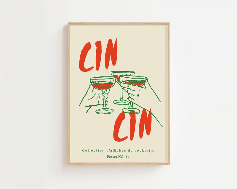 Cin Cin Plakat - 21 x 29.7 cm - Nellastore
