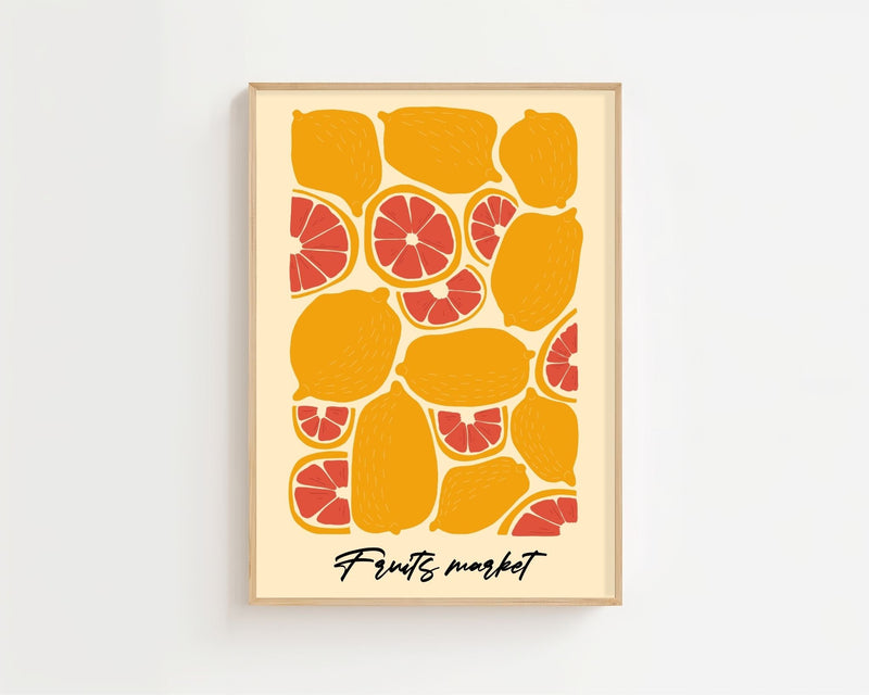 Citrus Market Script Plakat - 21 x 29.7 cm - Nellastore