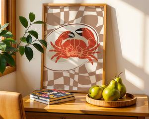 Coastal Crab Servering Plakat - 21 x 29.7 cm - Nellastore
