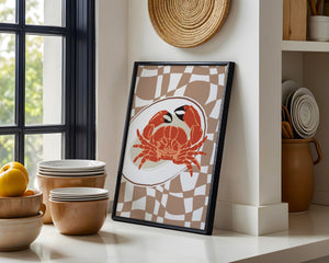 Coastal Crab Servering Plakat - 21 x 29.7 cm - Nellastore