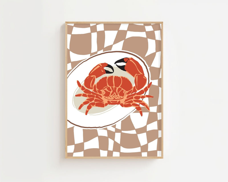 Coastal Crab Servering Plakat - 21 x 29.7 cm - Nellastore