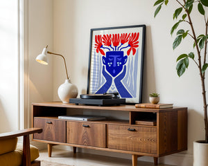 Cobalt Bloom Portrait Matisse Plakat - 21 x 29.7 cm - Nellastore