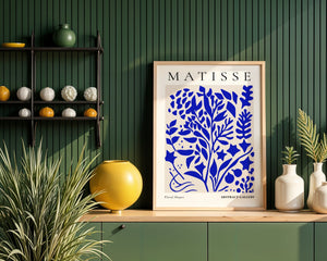 Cobalt Flora Matisse Plakat - 21 x 29.7 cm - Nellastore