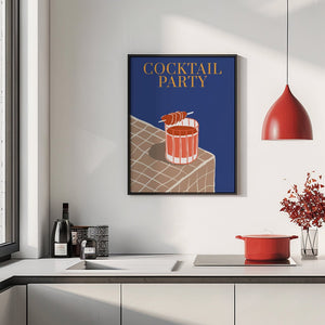 Cocktail Party Blau Plakat - 21 x 29.7 cm - Nellastore