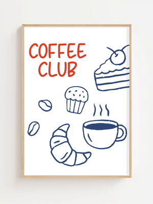 Coffee Club Bakery Plakat - 21 x 29.7 cm - Nellastore