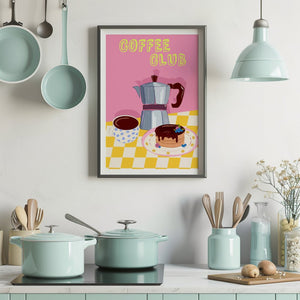 Coffee Club Moka Plakat - 21 x 29.7 cm - Nellastore