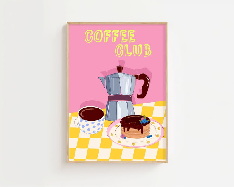 Coffee Club Moka Plakat - 21 x 29.7 cm - Nellastore