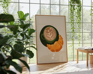 Coffee & Croissant Plakat - 21 x 29.7 cm - Nellastore