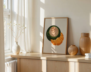 Coffee & Croissant Plakat - 21 x 29.7 cm - Nellastore