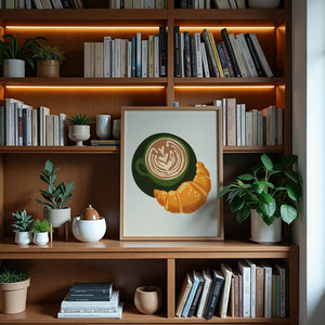 Coffee & Croissant Plakat - 21 x 29.7 cm - Nellastore