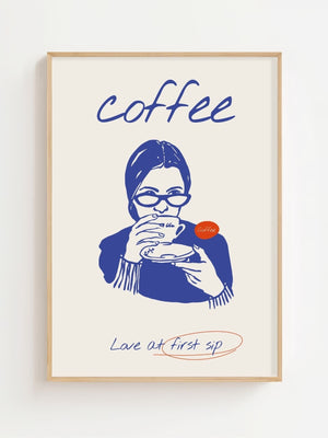 Coffee Love Plakat - 21 x 29.7 cm - Nellastore