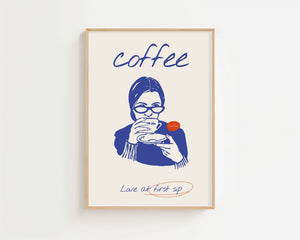 Coffee Love Plakat - 21 x 29.7 cm - Nellastore