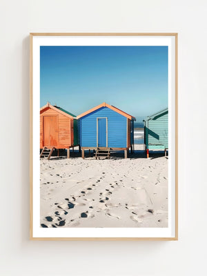 Colorful Beach Huts Plakat - 21 x 29.7 cm (A4) - Nellastore