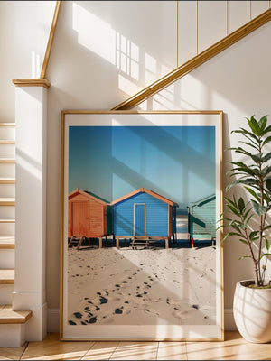 Colorful Beach Huts Plakat - 21 x 29.7 cm (A4) - Nellastore