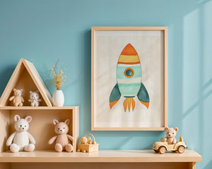 Colorful Rocket Plakat - 21 x 29.7 cm (A4) - Nellastore