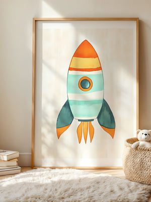 Colorful Rocket Plakat - 21 x 29.7 cm (A4) - Nellastore