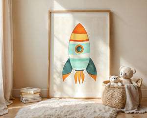 Colorful Rocket Plakat - 21 x 29.7 cm (A4) - Nellastore