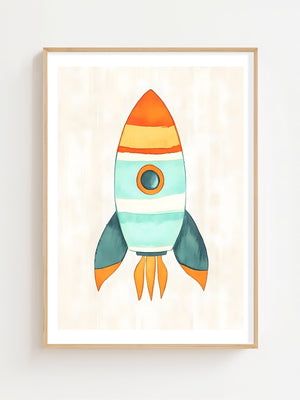 Colorful Rocket Plakat - 21 x 29.7 cm (A4) - Nellastore