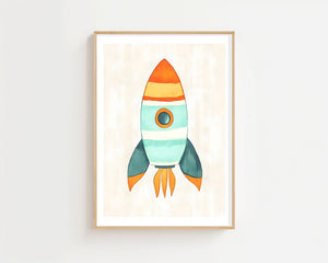 Colorful Rocket Plakat - 21 x 29.7 cm (A4) - Nellastore