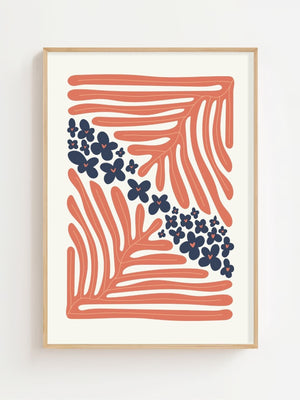 Coral Blossom Frame Plakat - 21 x 29.7 cm - Nellastore