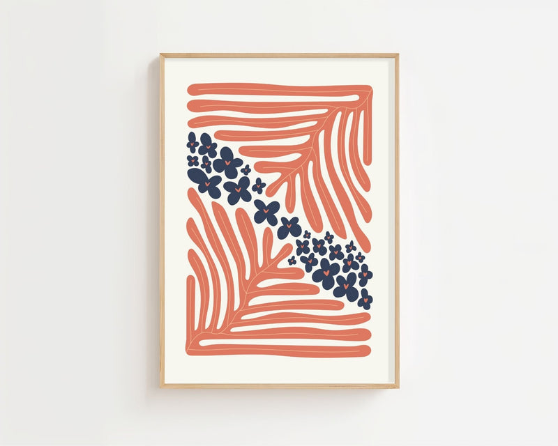 Coral Blossom Frame Plakat - 21 x 29.7 cm - Nellastore