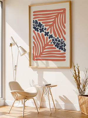 Coral Blossom Frame Plakat - 21 x 29.7 cm - Nellastore